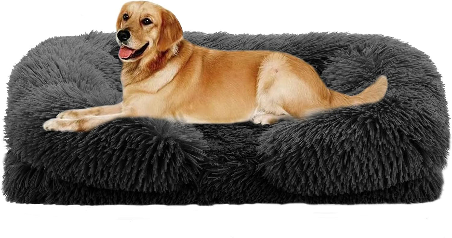 Large Dog Bed, Orthopedic Pet Bed Dog Bed for Medium Large Dogs, Anti-Slip Bottom and Egg-Crate Foam with Washable Removable Cover