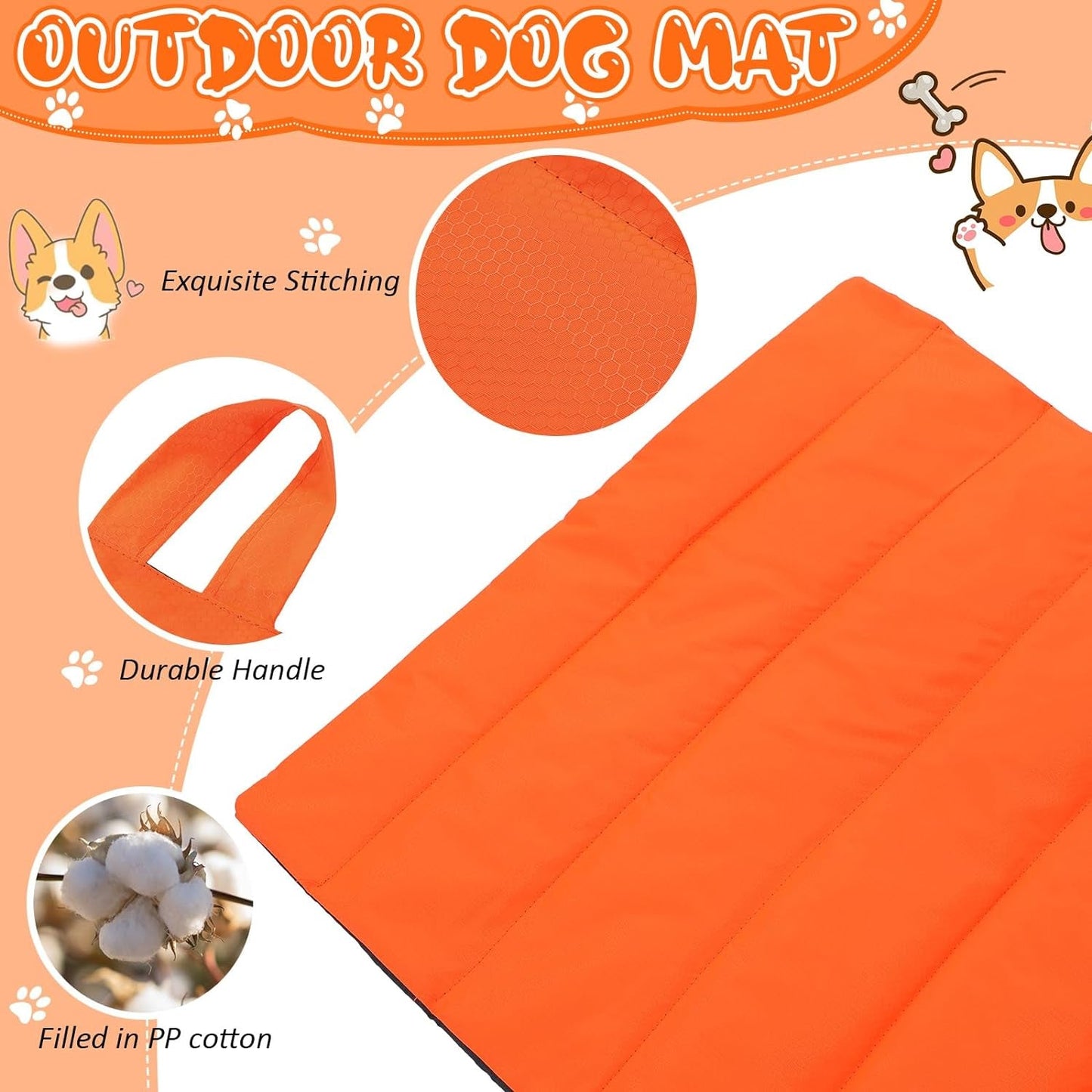 2 Pack Outdoor Dog Bed, Waterproof Camping Dog Bed Foldable Travel Pet Mat Odor Resistant Pet Cooling Pad with Storage Bag Easy to Clean and Machine Washable 28 X 40 Inch for Dog and Cat