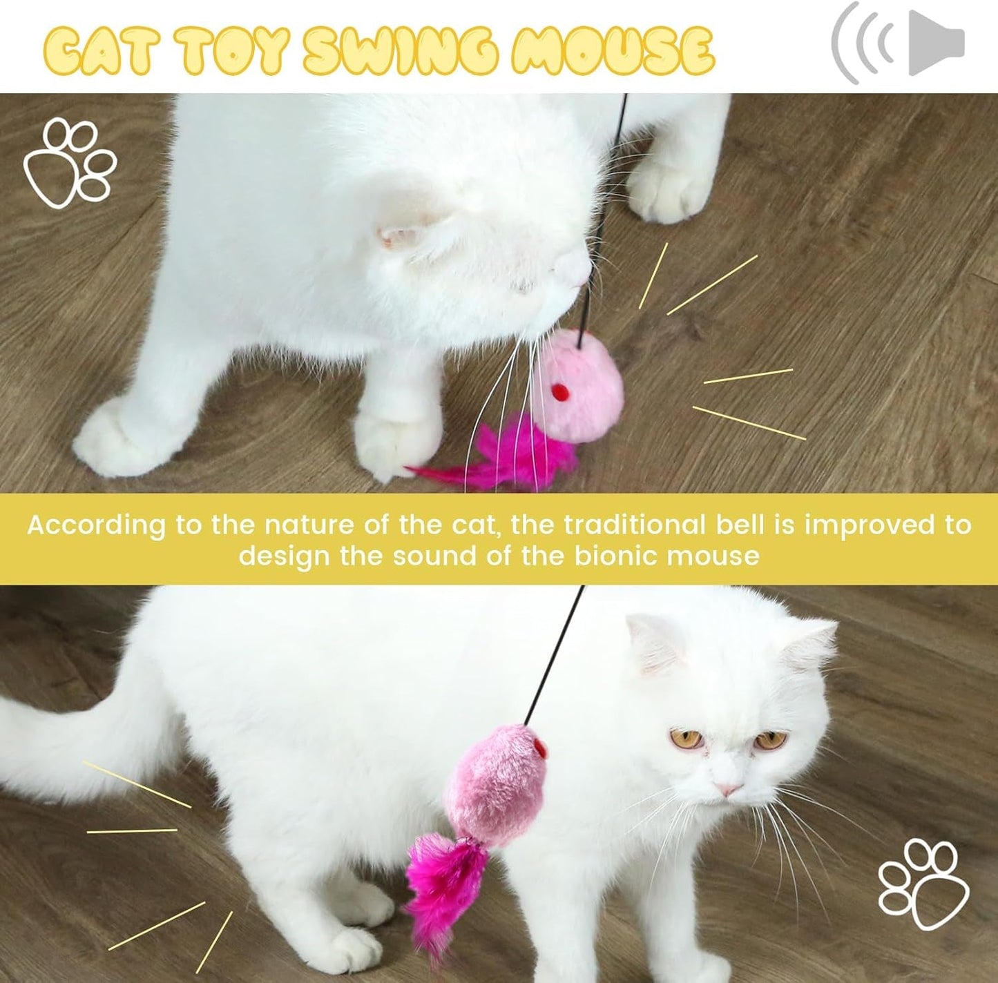 3 Pack Hanging Mouse Cat Toy for Indoor Cats,Cat Catching Mouse Toy, Interactive Cat Mice Toys for Indoor Cats Kittens Self Play Chase Exercise