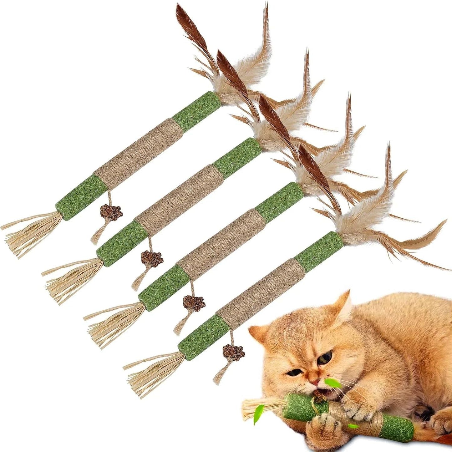 2 Pack Catnip Toys for Cats, Catnip Sticks Cat Toys for Indoor Cats, Cat Chew Toys for Teeth Cleaning, Cat & Kitten Treat, Silvervine Cat Dental Toy