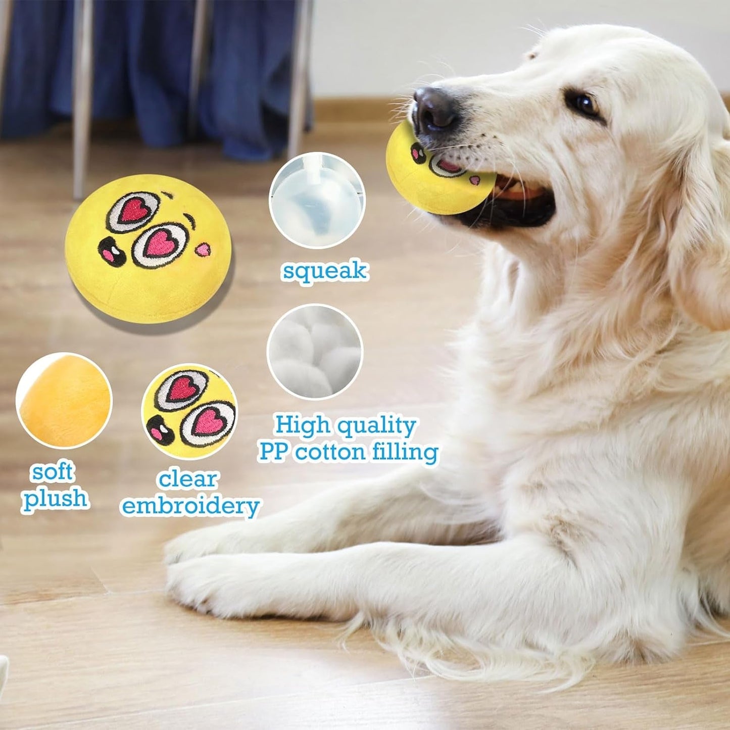 20 Pcs 3.15'' Soft Squeaky Dog Toys Bulk, Smile Face Dog Squeaky Toys, Squeaky Dog Balls for Small Medium Pets Dogs Puppies Training Interactive Fetch Play