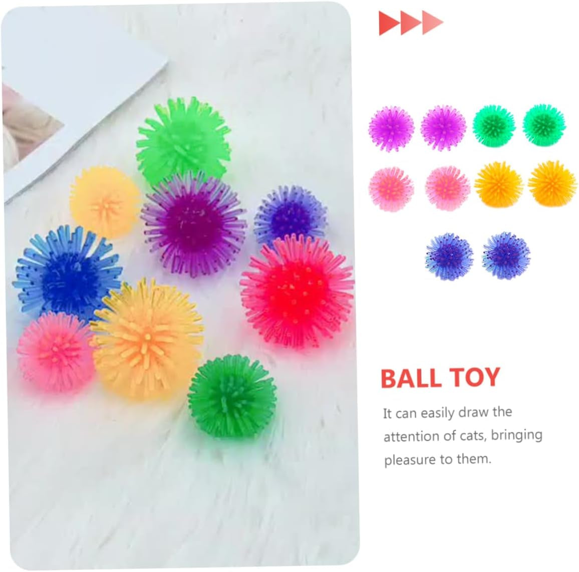 10Pcs Cat Prickly Ball Toy Ball Teething Toy Dog Chew Toys Fun Toy Cat Scratcher Toy Dog Soft Stab Balls Motion Pet Squeaky Chewing Balls Catnip Balls Plastic Kitten