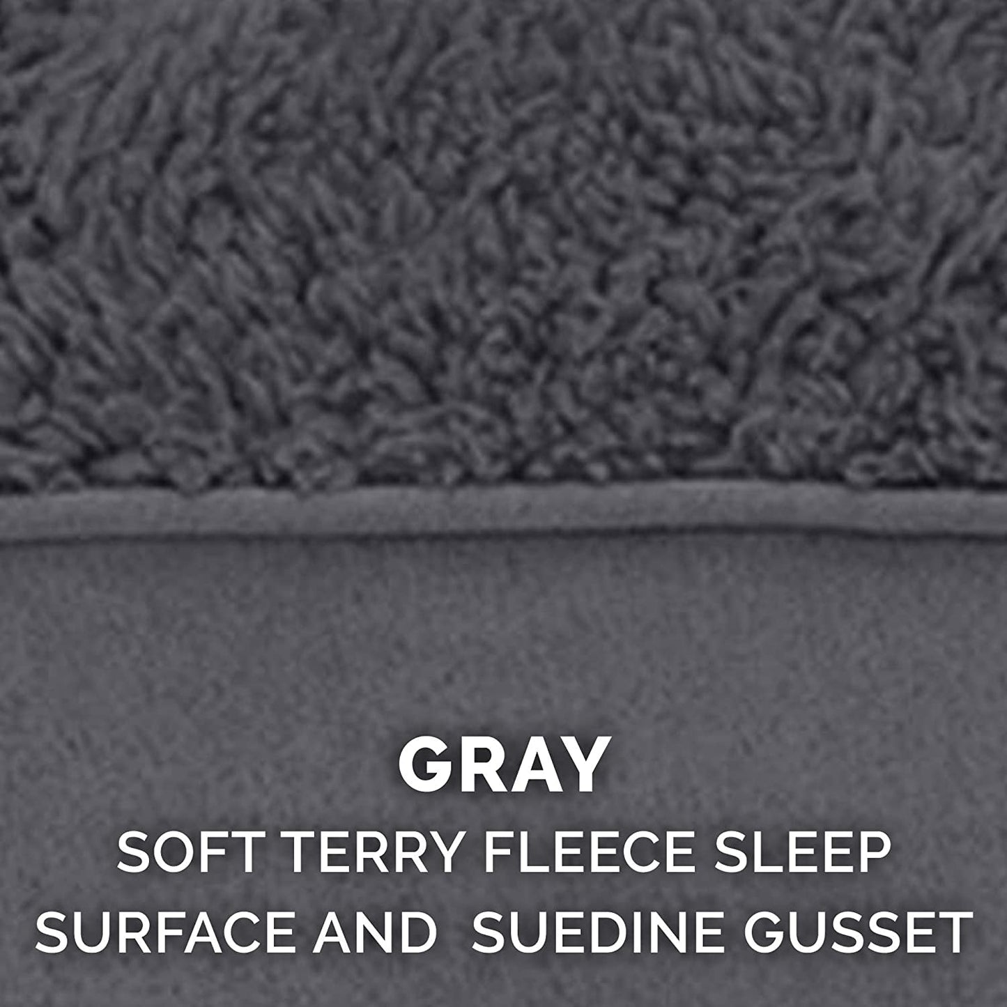 Furhaven Replacement Dog Bed Cover Terry & Suede Mattress, Machine Washable - Gray, Large