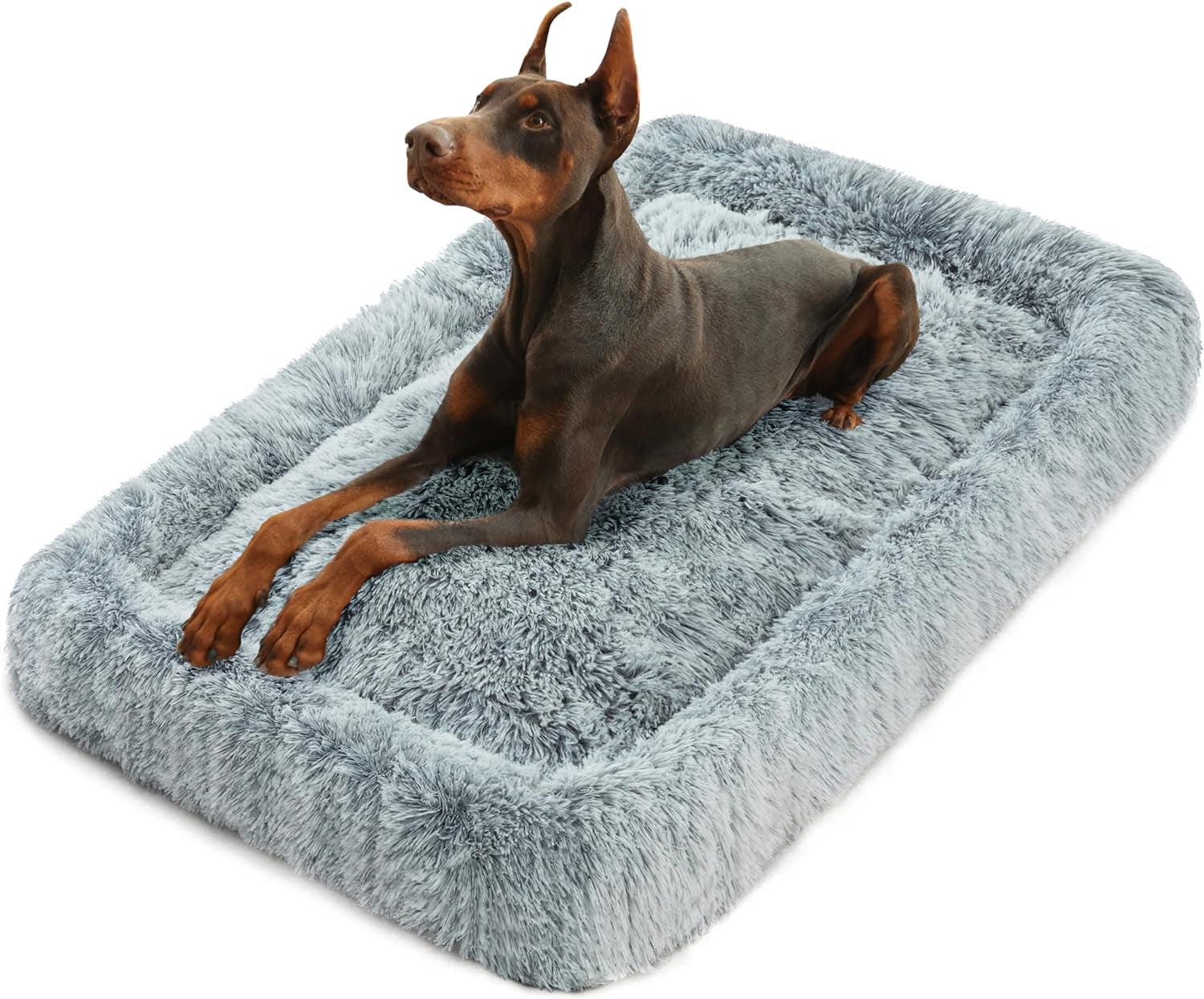 Dog Beds for Large Dogs Fixable Deluxe Cozy Dog Kennel Beds for Crates Washable Dog Bed, 36 X 23 X 3 Inches, Grey