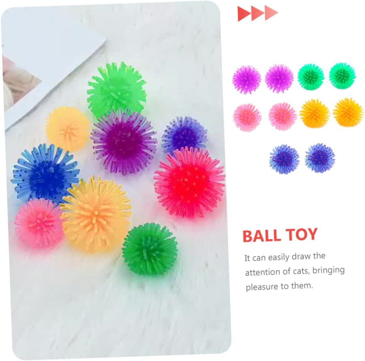 10Pcs Cat Prickly Ball Toy Ball Teething for Puppies Catnip for Cats Pet Scratch Cat with Catnip Cat Catnip Sticks Pet Molar Chew Toy Kitten Plastic Cat Ball