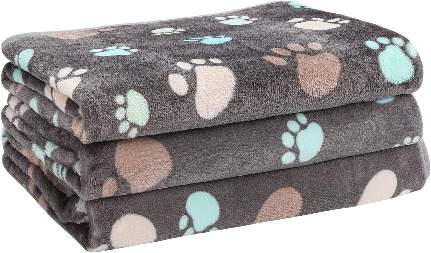 3 Pack Dog Blanket Soft Warm Flannel Cat Blanket, Great Pet Throw for Cats,Puppy,Small Medium Large Dog,23 X 16 Inches