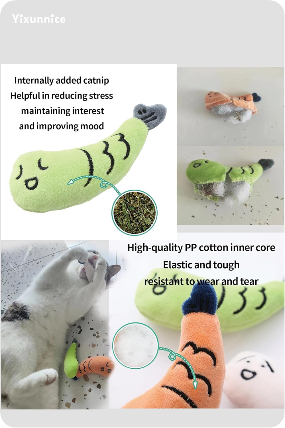 3 Pack Cat Kicker Toys,Small Fish Adorable Shape,Soft Plush Cat Toys Interactive Toy,Catnip Toys for Kitty Chewing Training Interactive