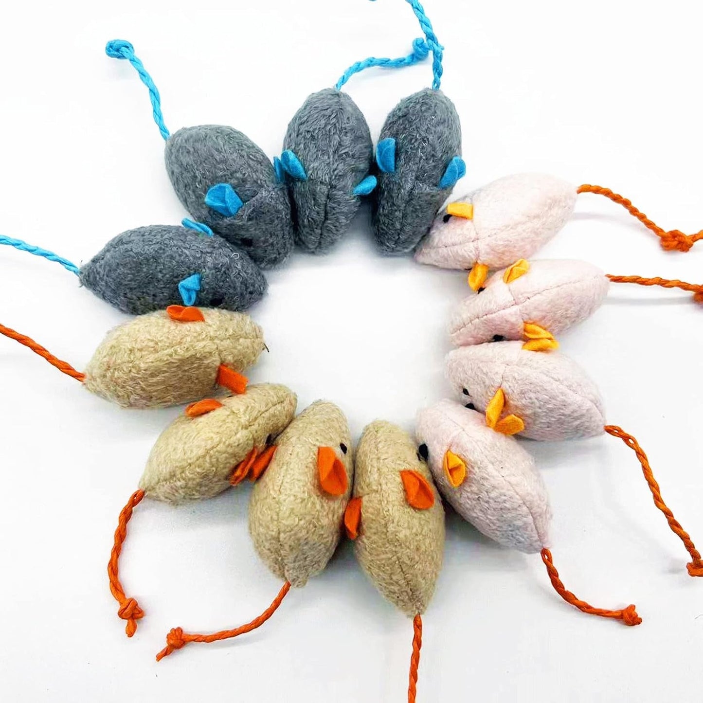 12PCS Interactive Cat Toy Cat Mouse Toys Fake Mouse Toy for Cats Catnip Toys for Indoor Cats - Mouse Cat Toy