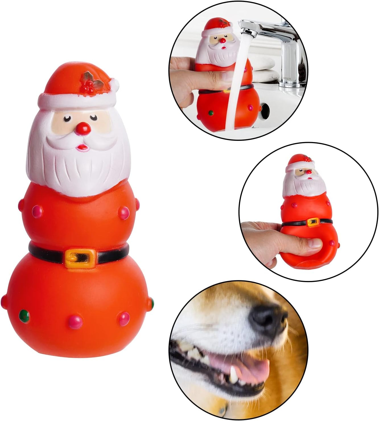 3 Pieces Dog Christmas Chew Toys Latex Squeaky Toy Funny Interactive Dog Toys for Xmas Small Medium Puppy Pet