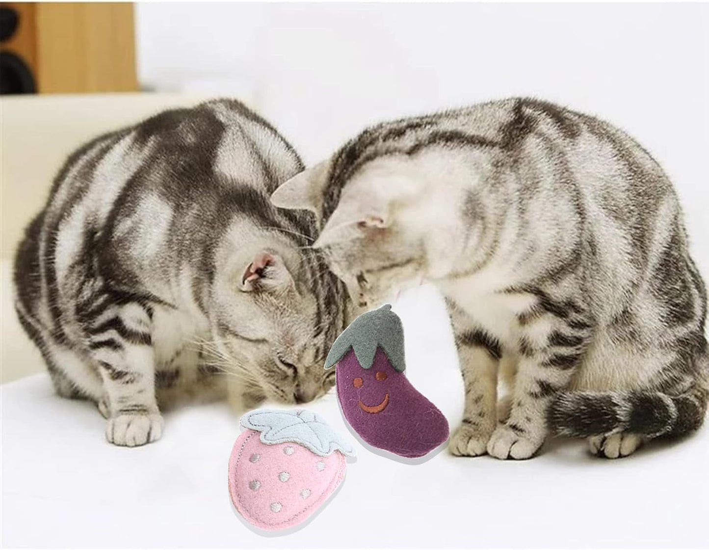 10Pcs Cat Catnip Toys for Indoor Cats Fruits and Vegetables Toy for Cat Lovers Gifts Resistant Kitty Interactive Chew Bite Kick Toys Supplies Soft Plush Kittens Toys Set