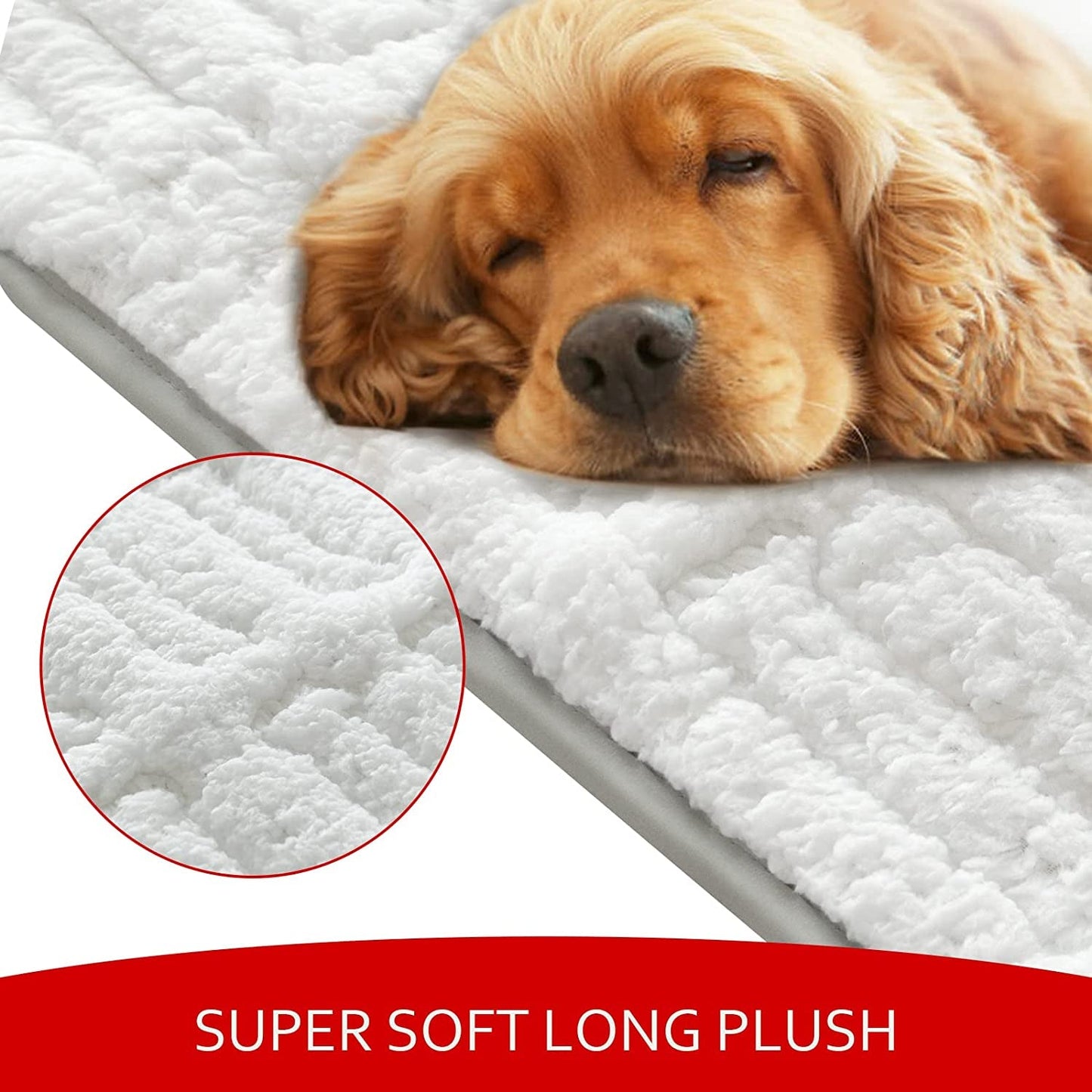 Dog Crate Mat(24" X 18"), Small Dog Bed for Crate, Soft Plush Dog Bed Pad Machine Washable Crate Pad, Dog Sleeping Mat with anti Slip Bottom