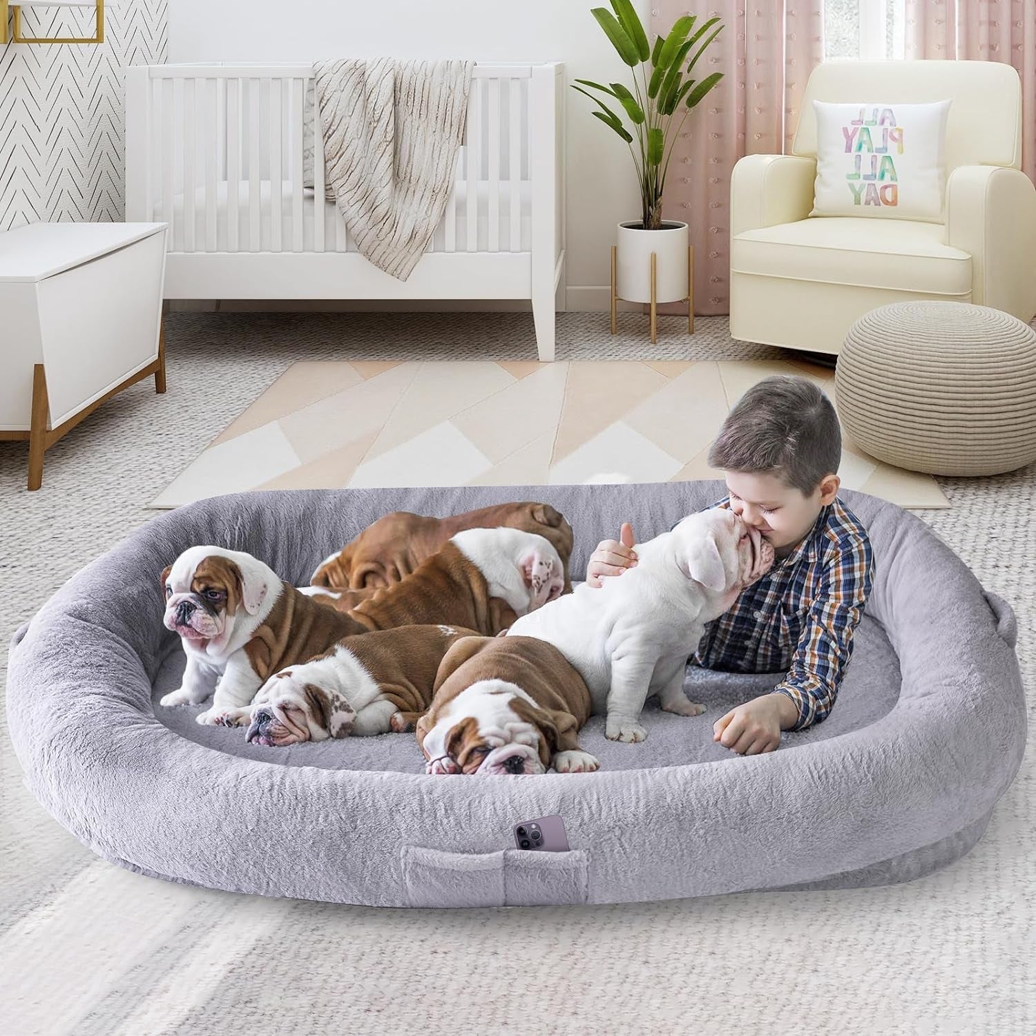 Dog bean bag washable hotsell