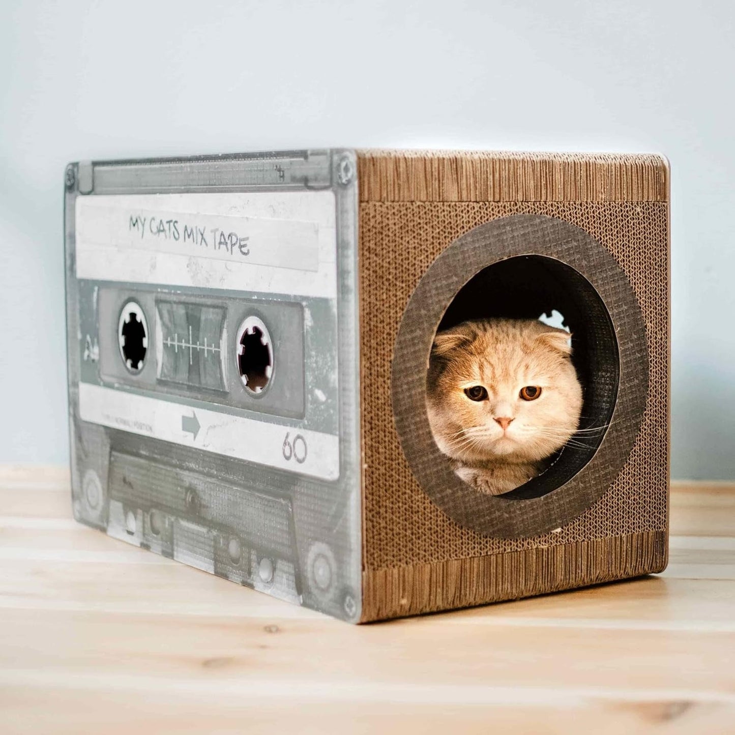 Mixtape Cardboard Cat Scratcher, Large (54 X 31 X 35 Cm), Black