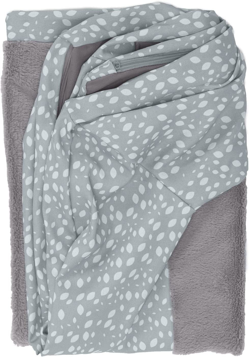 Furhaven Replacement Dog Bed Cover Plush & Almond Print L Shaped Chaise, Machine Washable - Gray Almonds, Jumbo plus (Xx-Large)