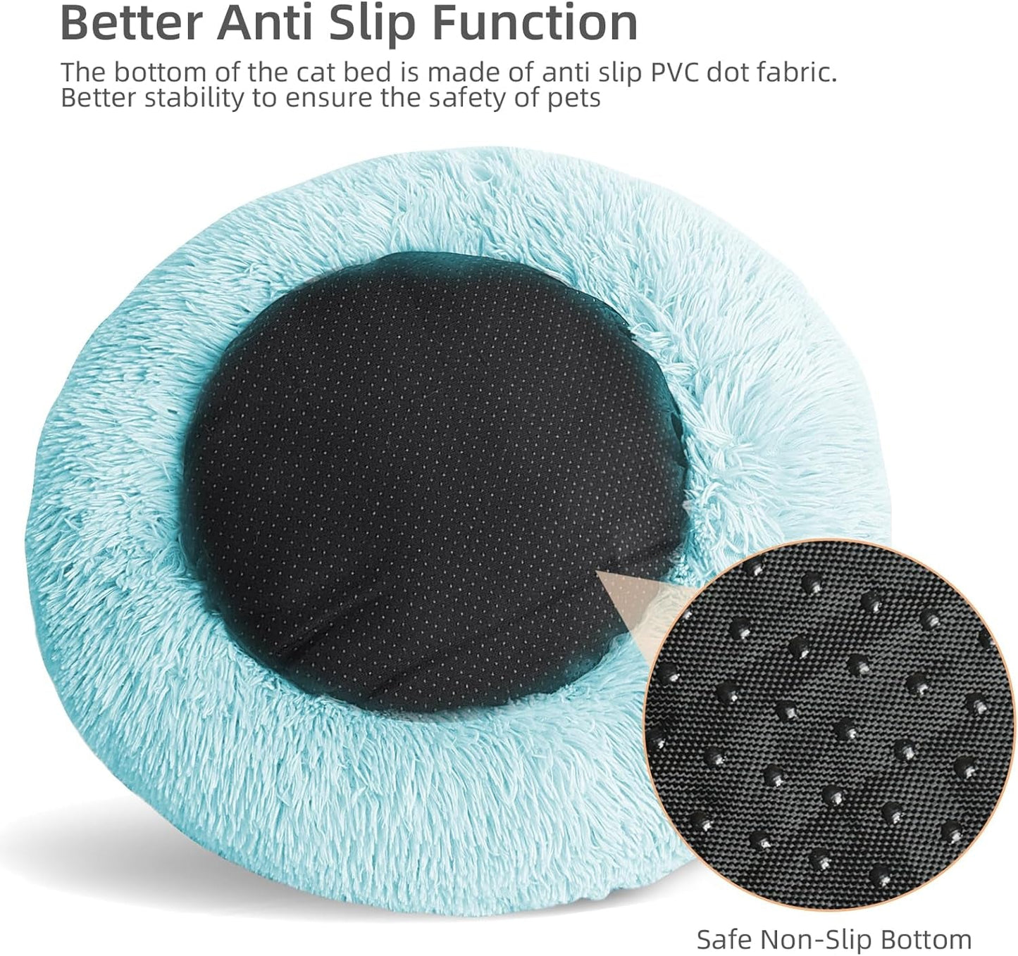 Dog Bed for Small Medium Large Dogs,27 Inch Calming Dogs Bed Machine Washable, Fluffy round Pet Bed Non-Slip, Calming Soft Plush Donut Cuddler Cushion Self Warming for Puppy and Kitten