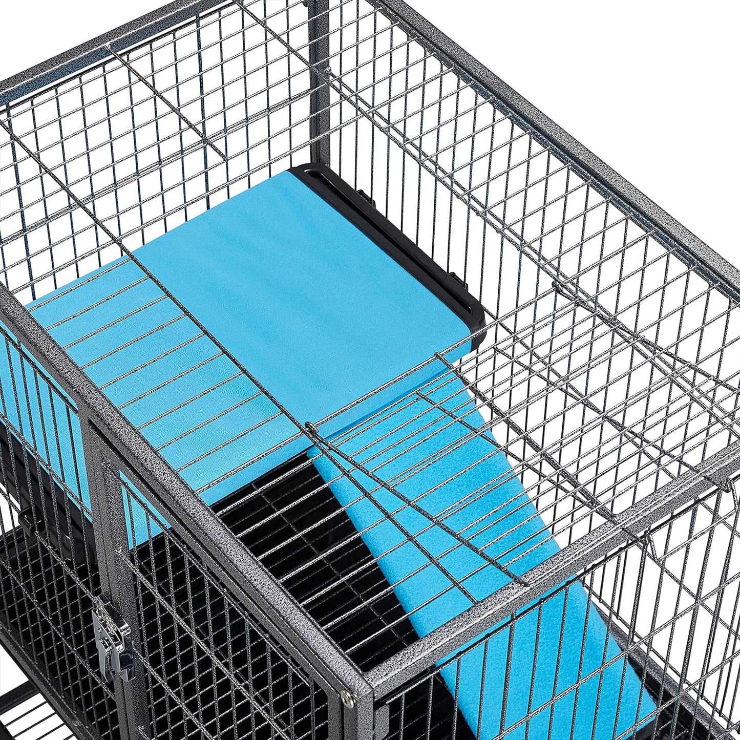 Yaheetech Metal Rolling Critter Nation Cage for Adult Rats/Ferrets/Chinchillas Small Animal Cage W/Removable Ramp & Platform Black