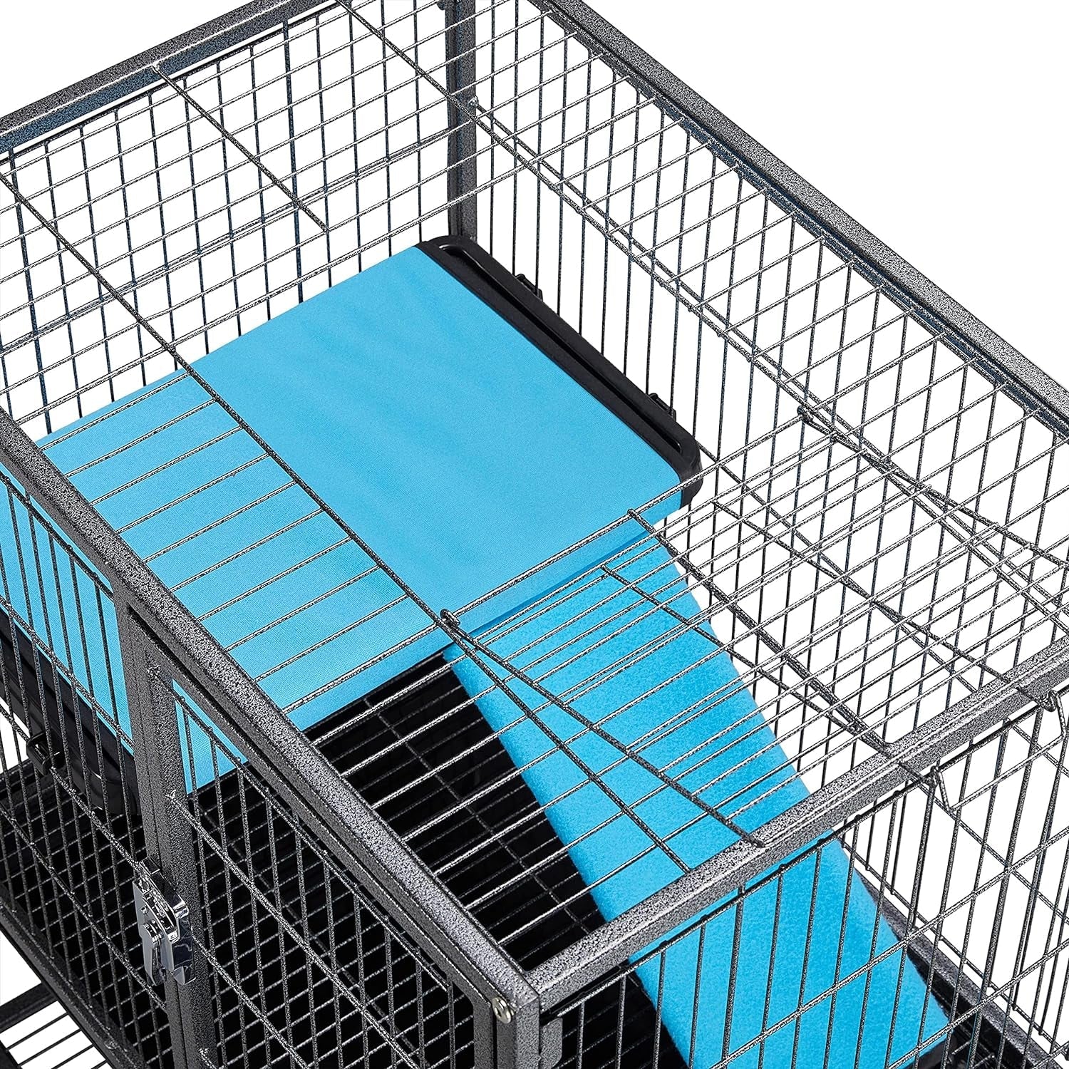 Yaheetech Metal Rolling Critter Nation Cage for Adult Rats/Ferrets/Chinchillas Small Animal Cage W/Removable Ramp & Platform Black