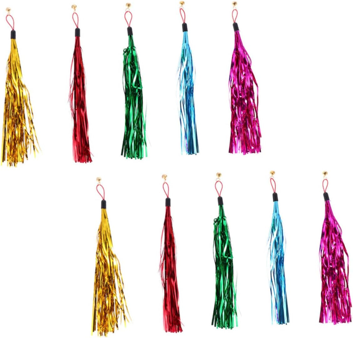 15Pcs Replacement Tinsel for Interactive Wand Replacements Lightweight Tissue Stick Cat Paper Bell Headband Toy with Funny Kitten Random Refills Foil Tassel