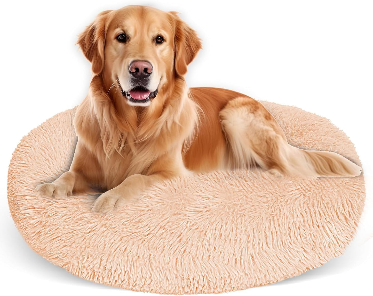 Dog Bed for Small Medium Large Dogs,27 Inch Calming Dogs Bed Machine Washable, Fluffy round Pet Bed Non-Slip, Calming Soft Plush Donut Cuddler Cushion Self Warming for Puppy and Kitten