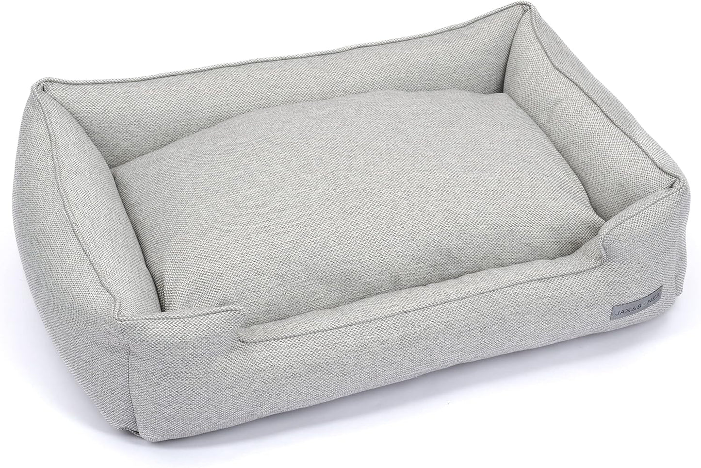 Jax & Bones Dog Bed Lounge - Machine Washable Bed for Dogs - Heavy Duty Bolstered Sides - Extra Large Grey Dog Mat Beds | 48 X 40 Inches