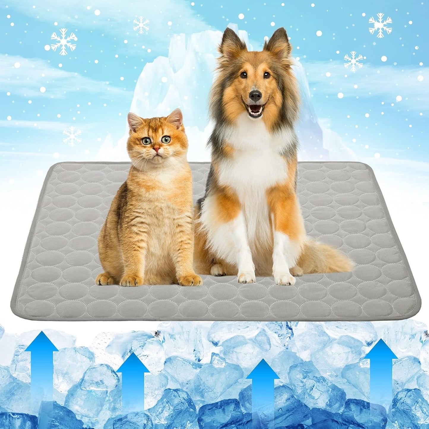 Dog Cooling Mat, Pet Self-Cooling Pad for Dogs,Cooling Mat for Dogs Washable Cooling Pet Mats for Kennels, Crates and Beds