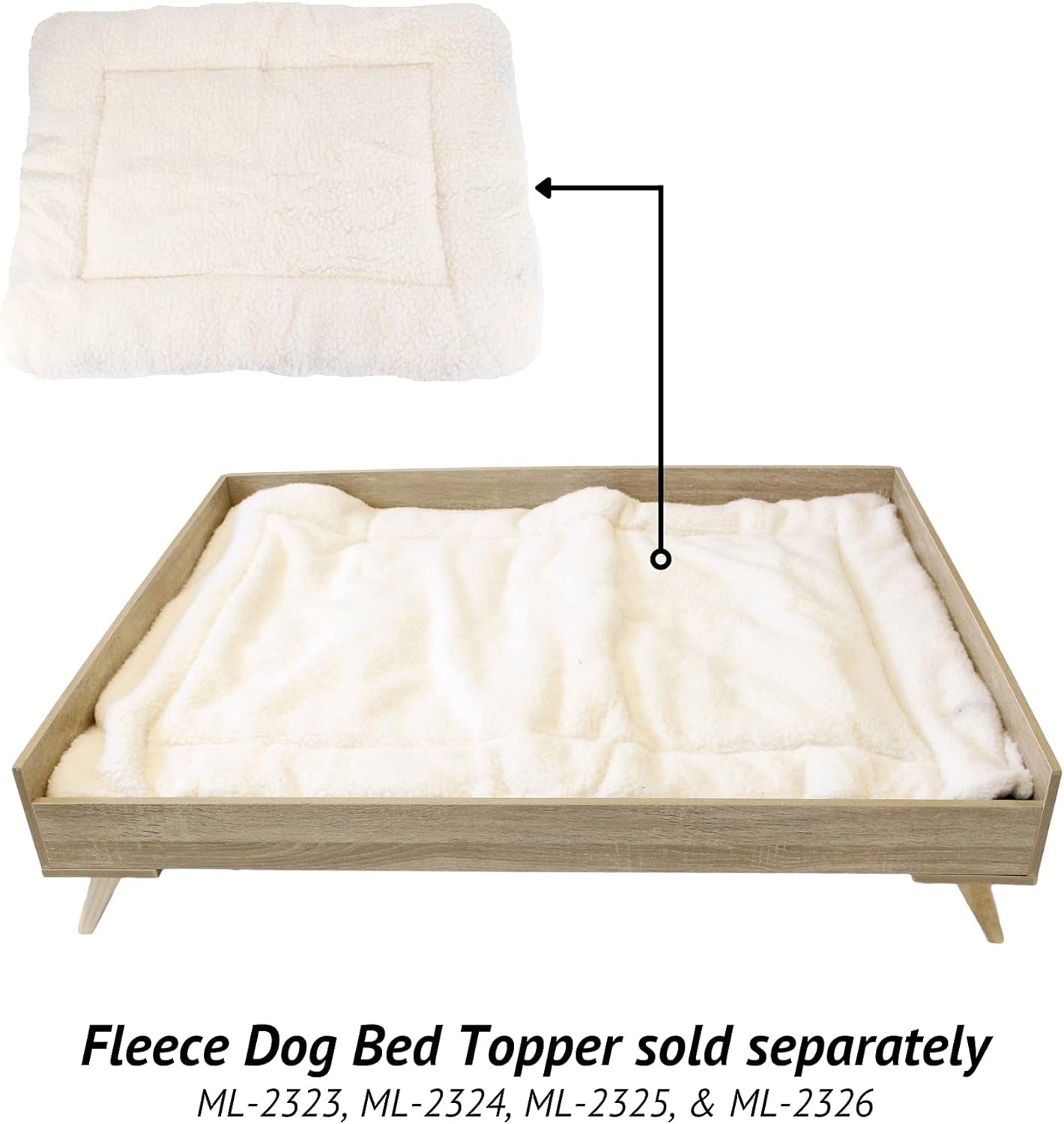 Midlee Raised Wooden Dog Bed Frame- Large