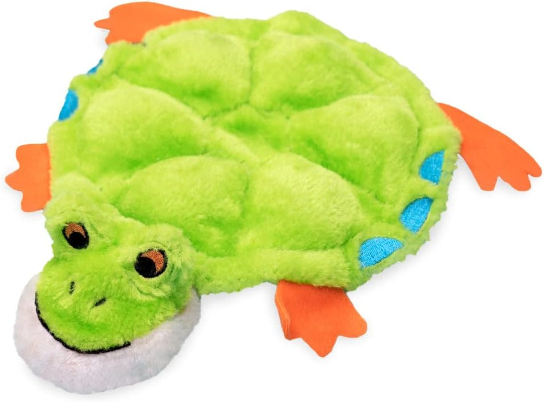 Zippypaws - Crawlers, 6-Squeaker Plush Dog Toy - Slowpoke the Turtle