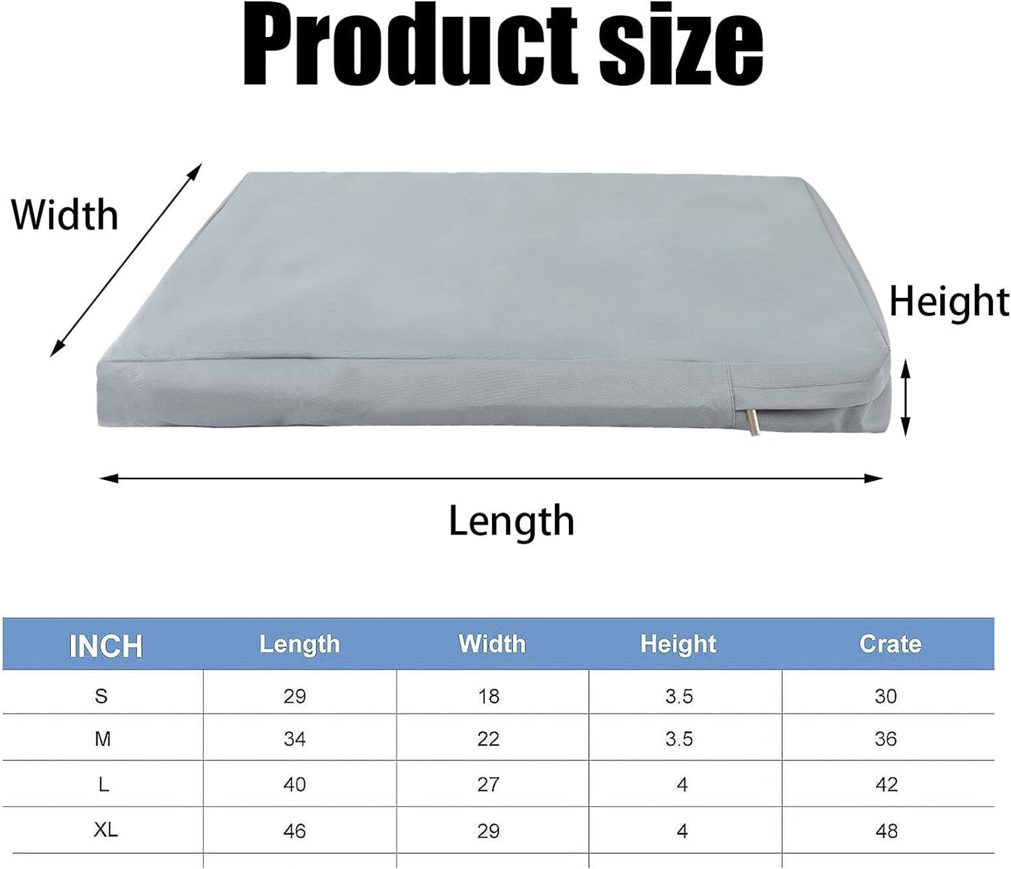 Dog Bed Cover, Replacement Cover for Dog Beds for Small Medium Large Dogs, Waterproof Protective Cover for Dog Crate Pad Mat Bed, Elastic Removable Dog Bed Covers for Pet Bed, Pet Supplies (M)