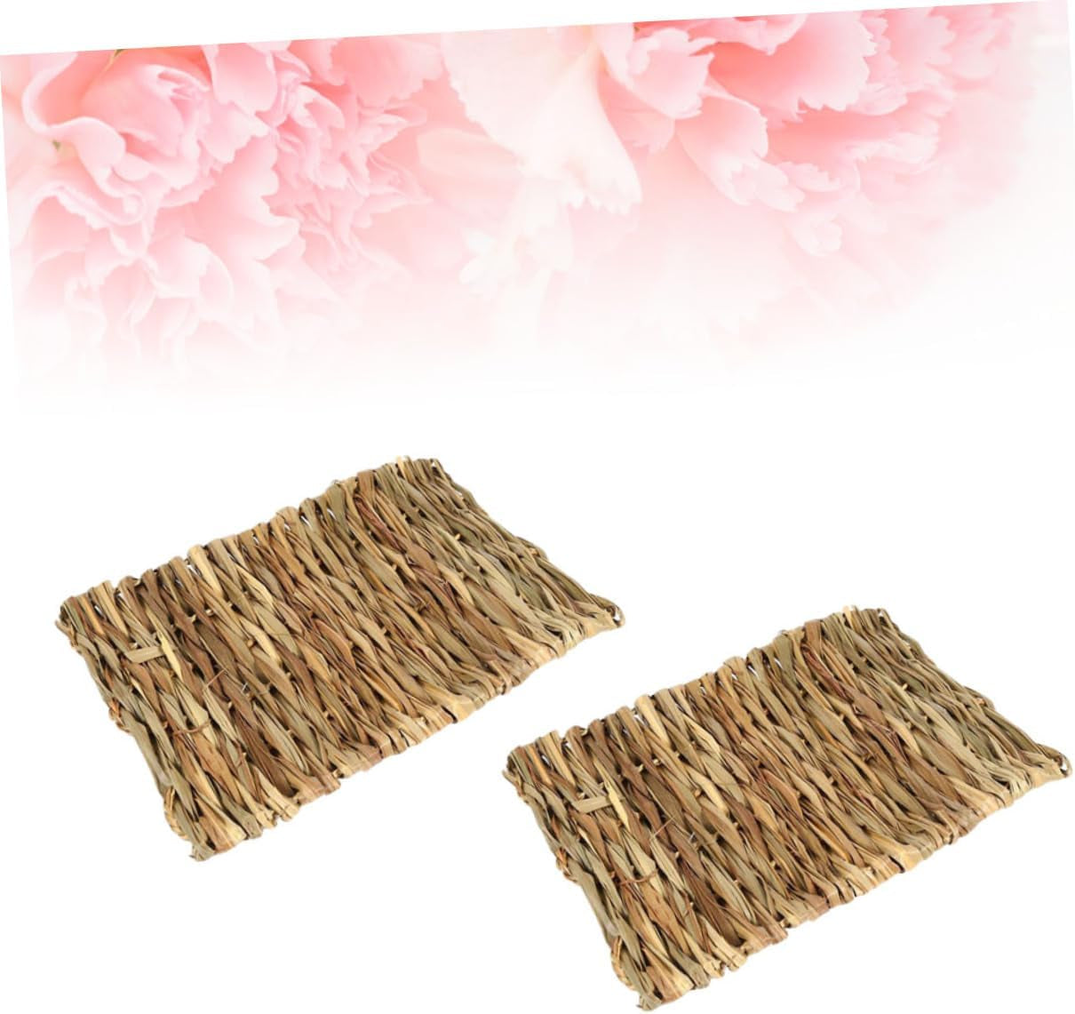 Yardwe 4Pcs Hamster Dry Grass Mat Hamster Grass Mat Hand Woven Straw Mat Small Pets Nest Net