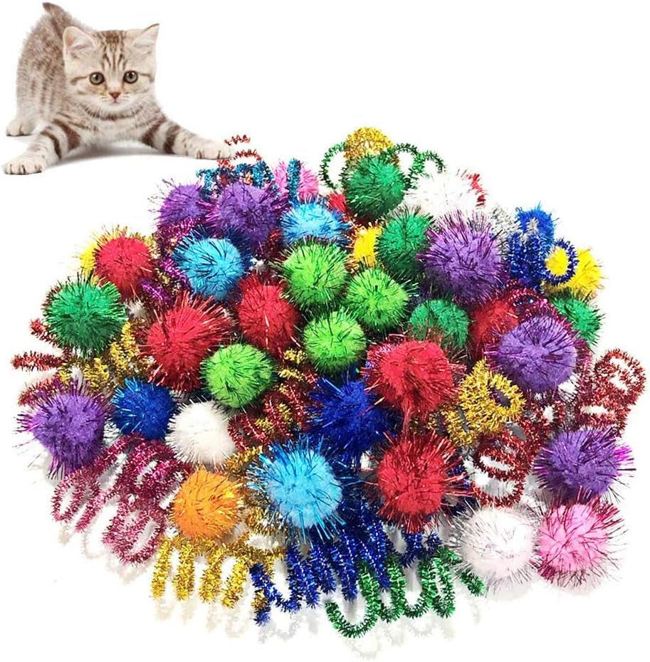 30PCS Cat Sparkle Balls Interactive Cat Balls Assorted Color Cat Balls