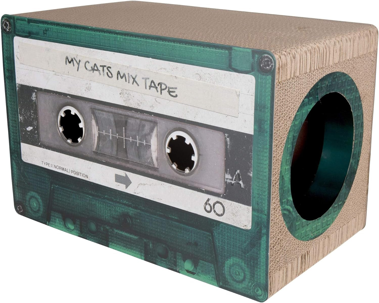 Mixtape Cardboard Cat Scratcher, Large (54 X 31 X 35 Cm), Black