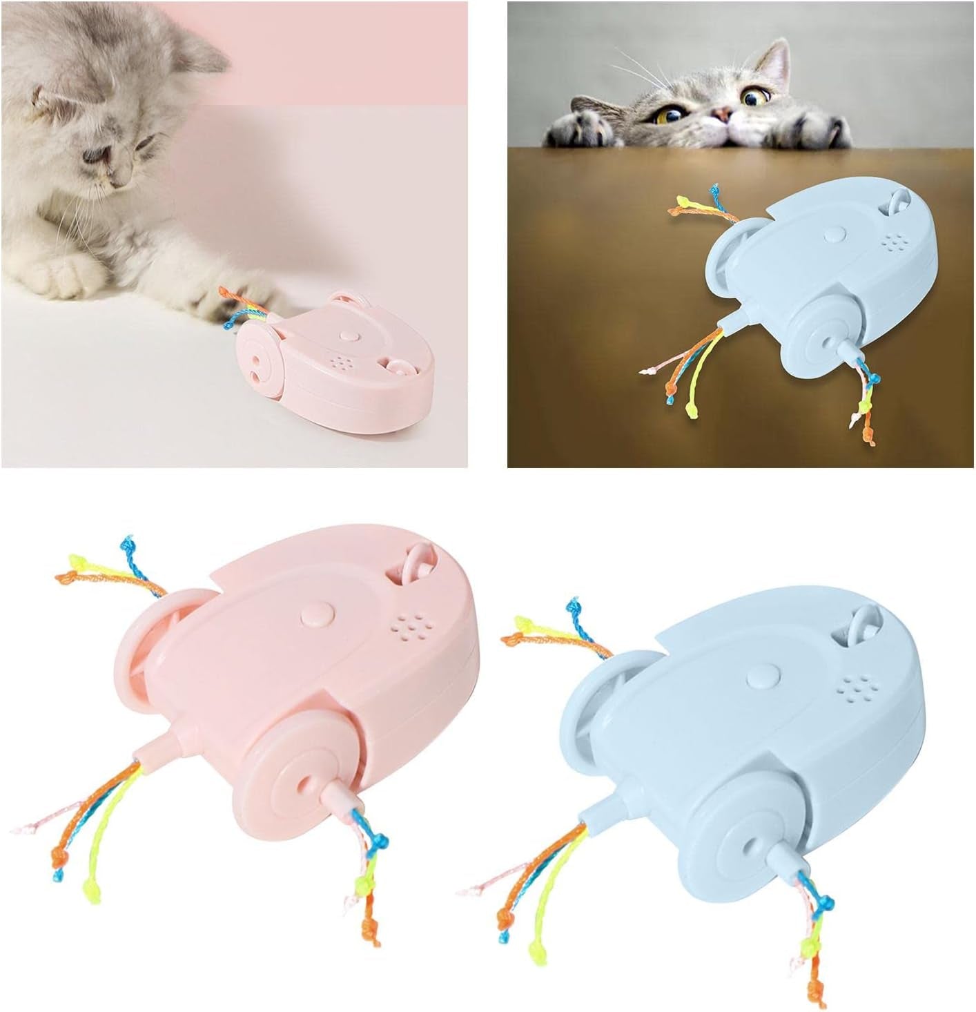 2Pieces Electric Cat Toys Interactive Puzzle Exercise Needs Smart Teasing Mice Toy Feather Moving Toys Pet Supplies