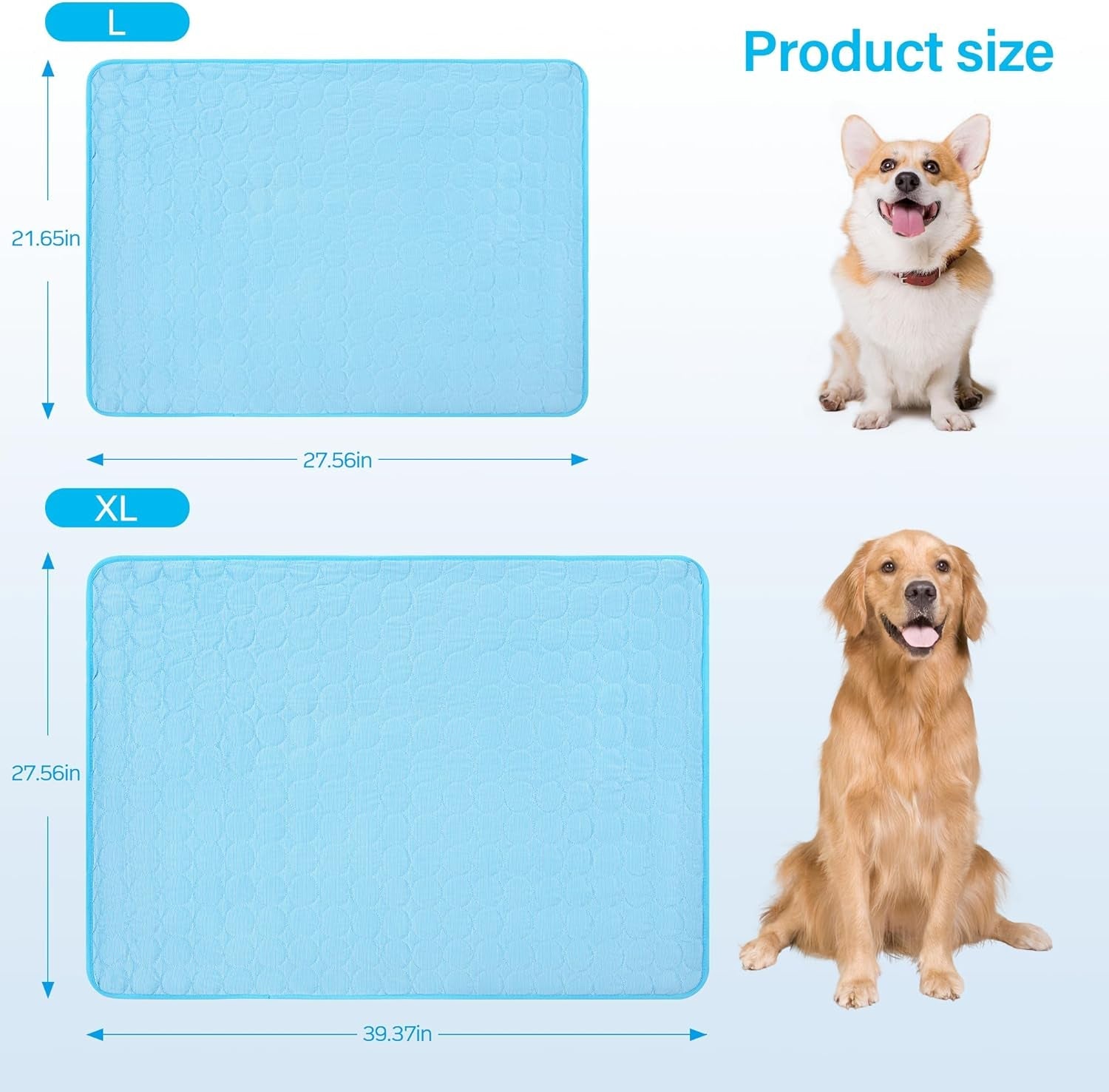 Cooling Mat for Dogs, Summer Cooling Pads Pet Cooling Mat Outdoor for Dogs Easy Carry Keep Your Pet Cool, Machine Washable (X-Large)