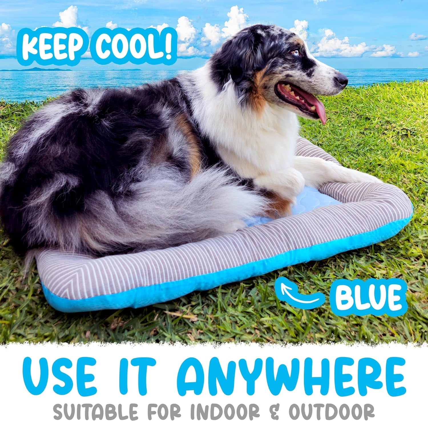 Dog Mat, Dog Cooling Mat, Pet Cooling Mat, with Silicone Pet Brush, Cooling Pad for Dogs