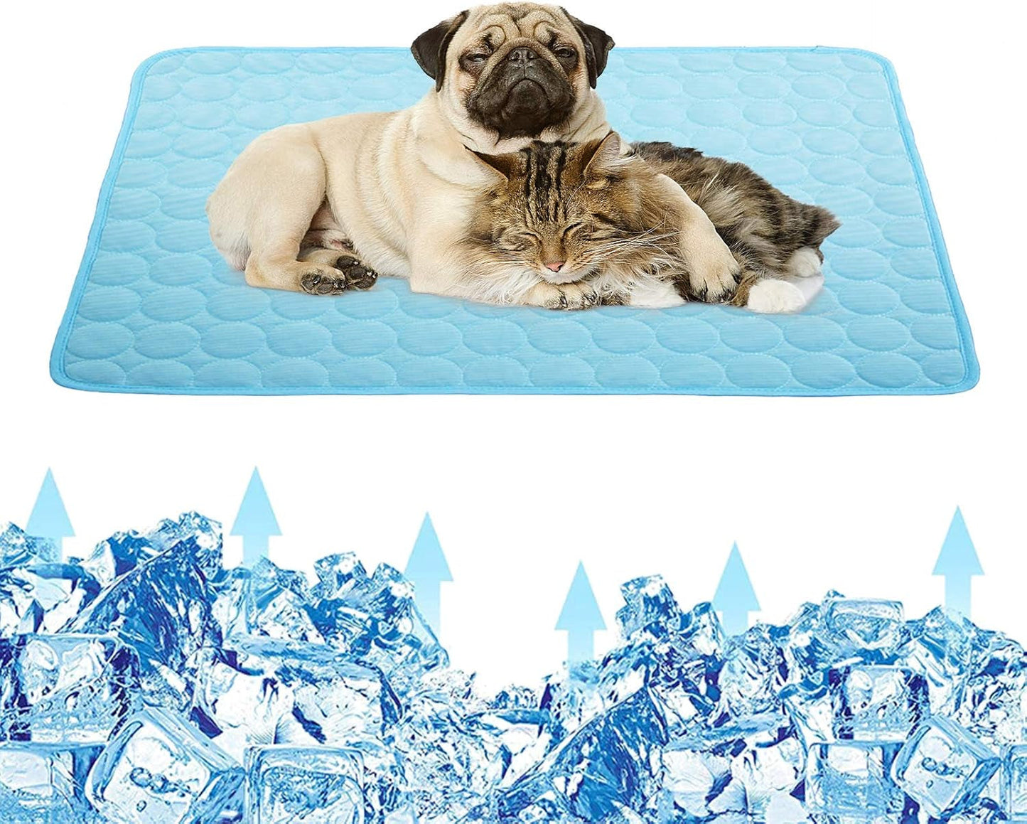 Dog Cooling Mat Dog Self Cooling Pad, Ice Silk Machine Washable Summer Cooling Mat for Dogs Cats, Kennels, Crates and Beds