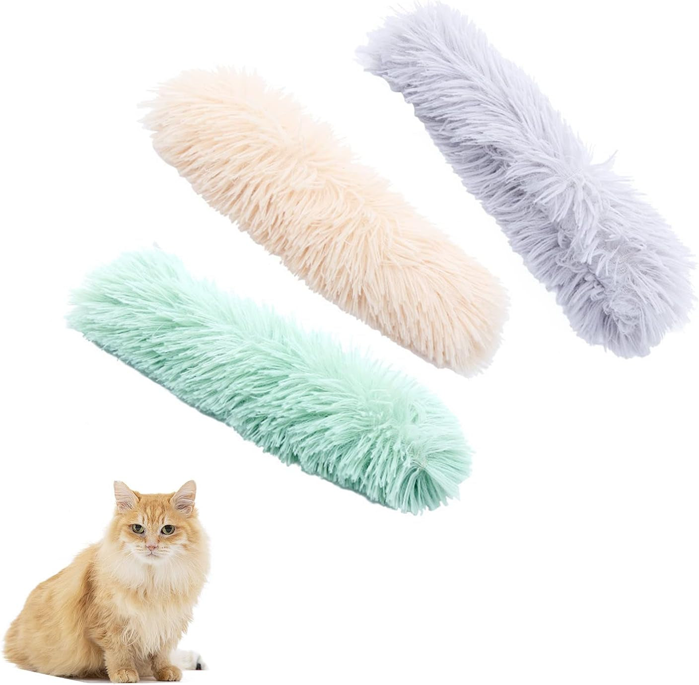 3 Pack Cat Kicker Toys with Sound Paper, Catnip Pillow Toys,Durable Indoor Kitty Kick Stick, Interactive Cat Toys for Cat, Puppy, Kitty Playing Chewing