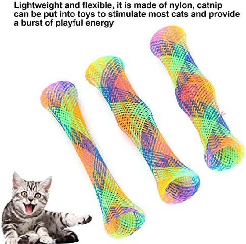 3Pcs Pet Springs Cat Toy Cat Spring Sticks Folding Bouncing Colorful Spring Cat Toy with Bell and Catnip Cat Tube Spring Toy Colorful Cat Plastic Coil