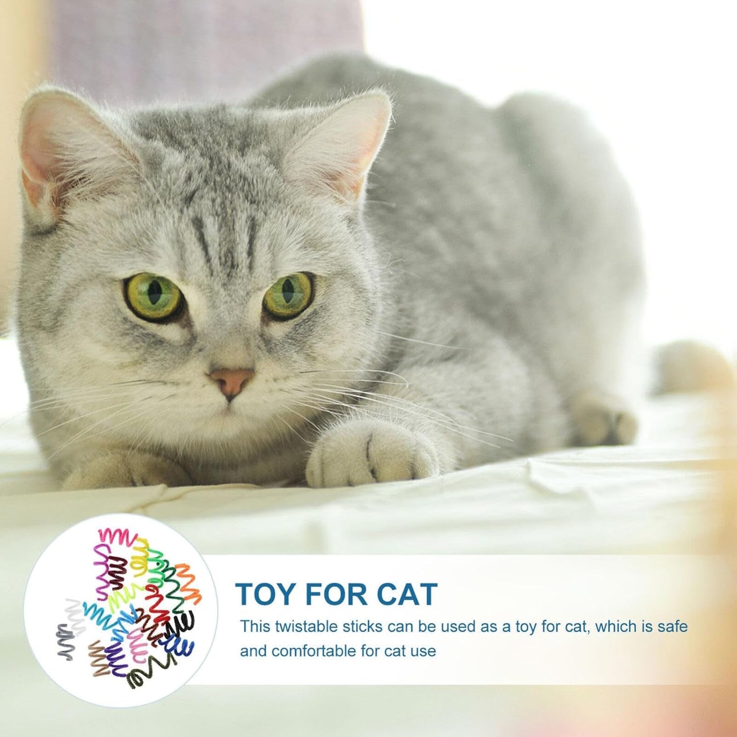 300 Pcs Snake Cat Toy Cat Toys Cat Nip Toys Cat Pet Stem Plaything Flopping Fish Toy for Dogs Colored Catnip Toys for Indoor Cats DIY Chenille Stems Velvet Tops