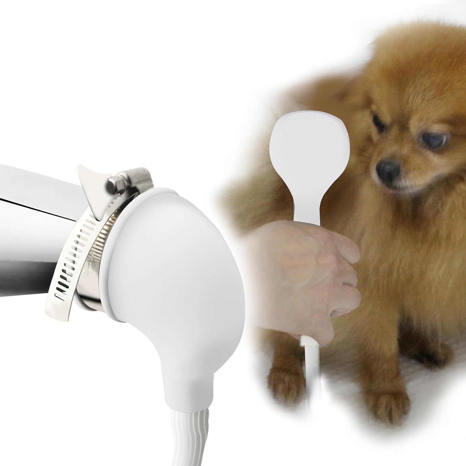 YOO.MEE Pets Bathtub Spout Sprayer Fits Tub Spouts without Diverter, Ideal for Showering Pets, Bathing Child, Rinsing Hair, Cleaning Tub and Floor, Portable and Convenience