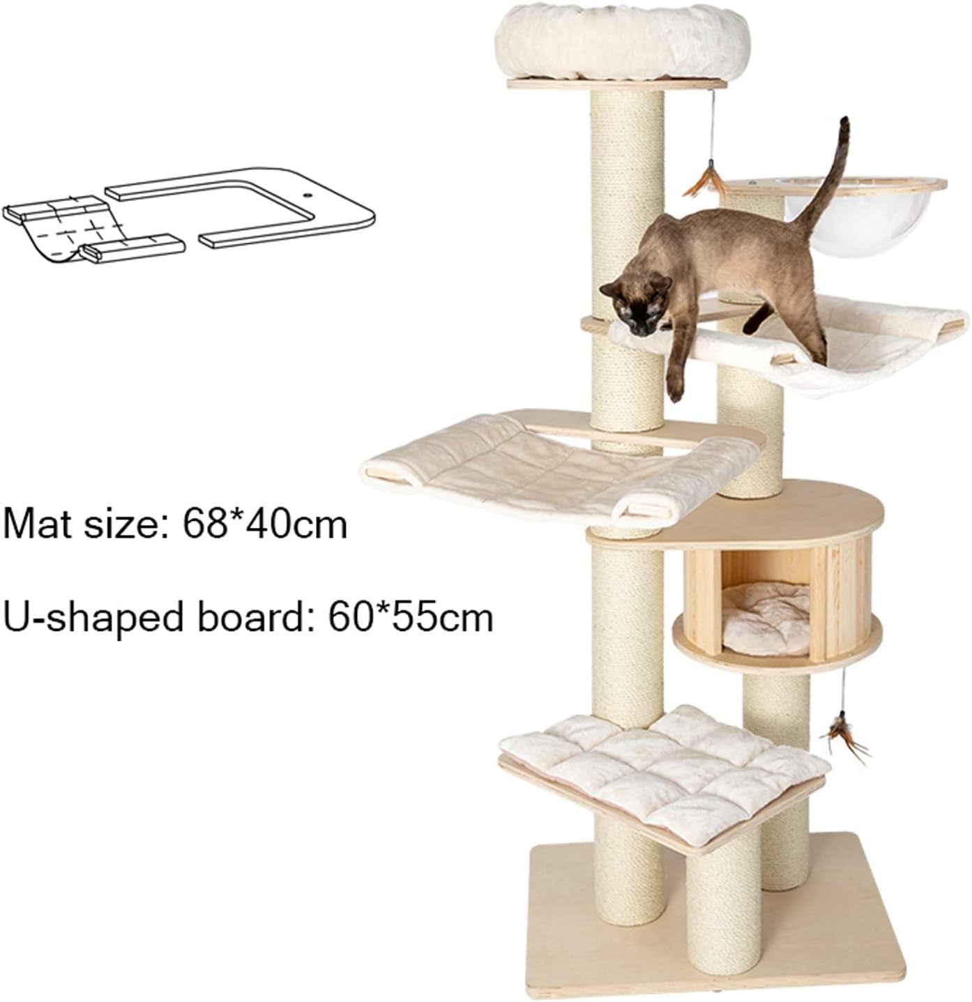 JTKDL Cat Tree,Cat Tower,Cat Activity Center with Hammock