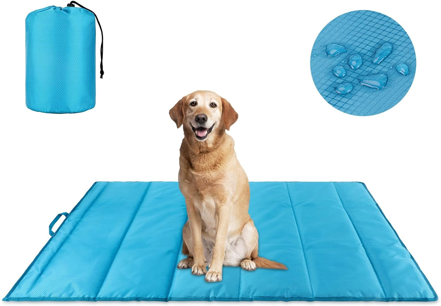 YUEPET 47"×27" Waterproof Outdoor Dog Bed, Portable Camping Dog Bed Easy to Clean Travel Outdoor Dog Mat for Large Medium Dogs Puppy with Storage Bag（Black）