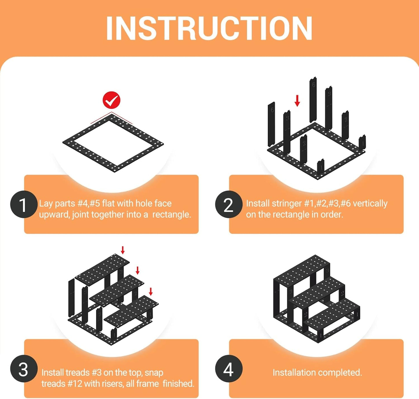 Dog Stairs for Small Dogs, 3 Steps Dog Steps for Bed Couch, Stairs for Small Dogs to Get on Bed, Easy Install Pet Stairs for Small Dogs, Cats