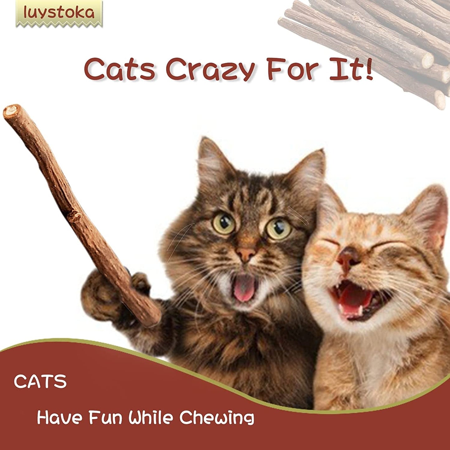 [ 30Pcs] Silvervine Sticks, Cat Chew Stick, Catnip Toys, Matatabi Sticks for Indoor Cats,Kitty, Wooden Dental Sticks, Kitten Teething Interactive Wand Toys for Cats