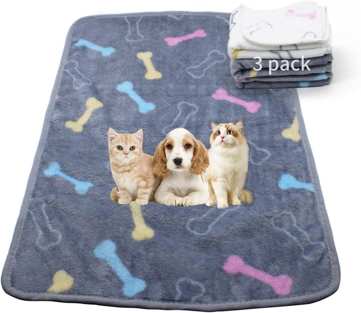 1 Pack 3 Dog Blanket for Small Dogs, Super Soft Fluffy Premium Fleece Dogs Cats Pads, Pet Blanket Flannel Throw for Dog Bed & Couch, S(23X16 In)