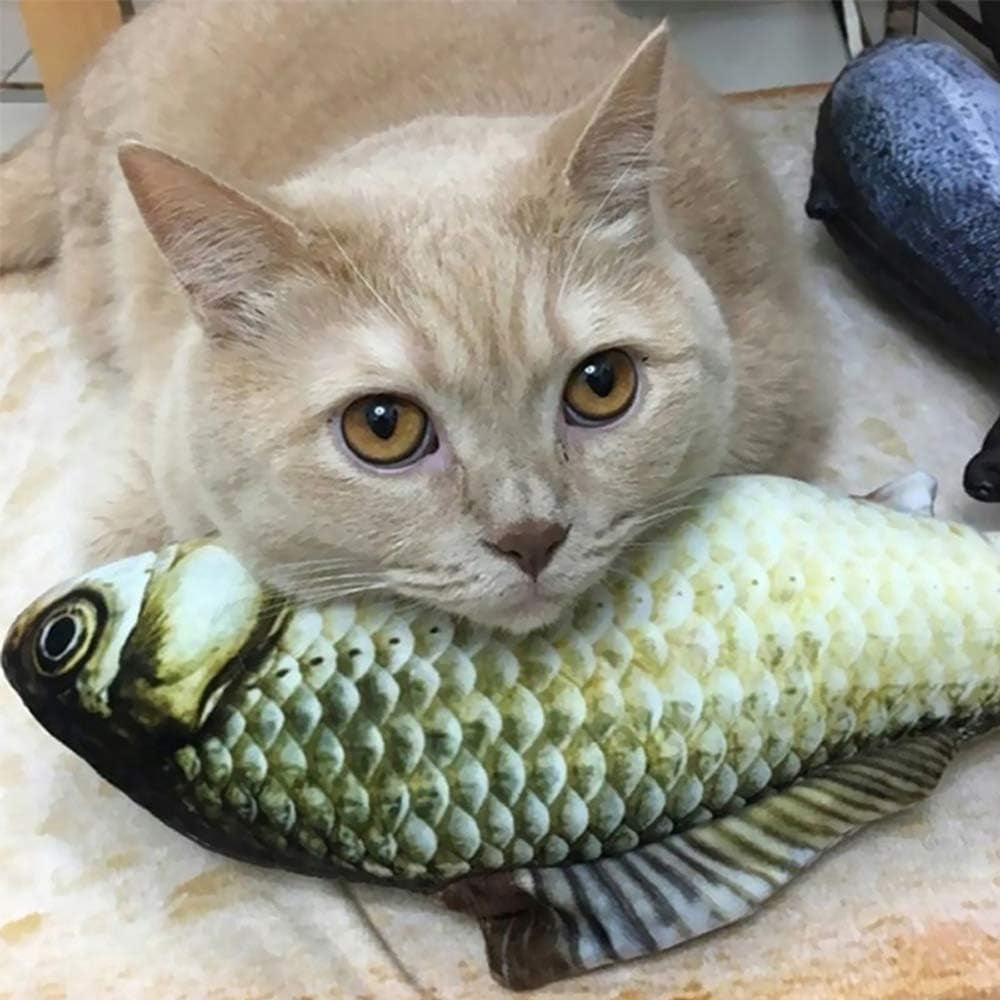 2 Pack Flopping Fish Cat Toy,Electric Moving Fish Toys for Indoor Cats,Realistic Plush Simulation Dancing Wagging Fish Cat Toy Catnip Kicker Bite Toys, Motion Kitten Toy, Interactive Chew Cat Toys