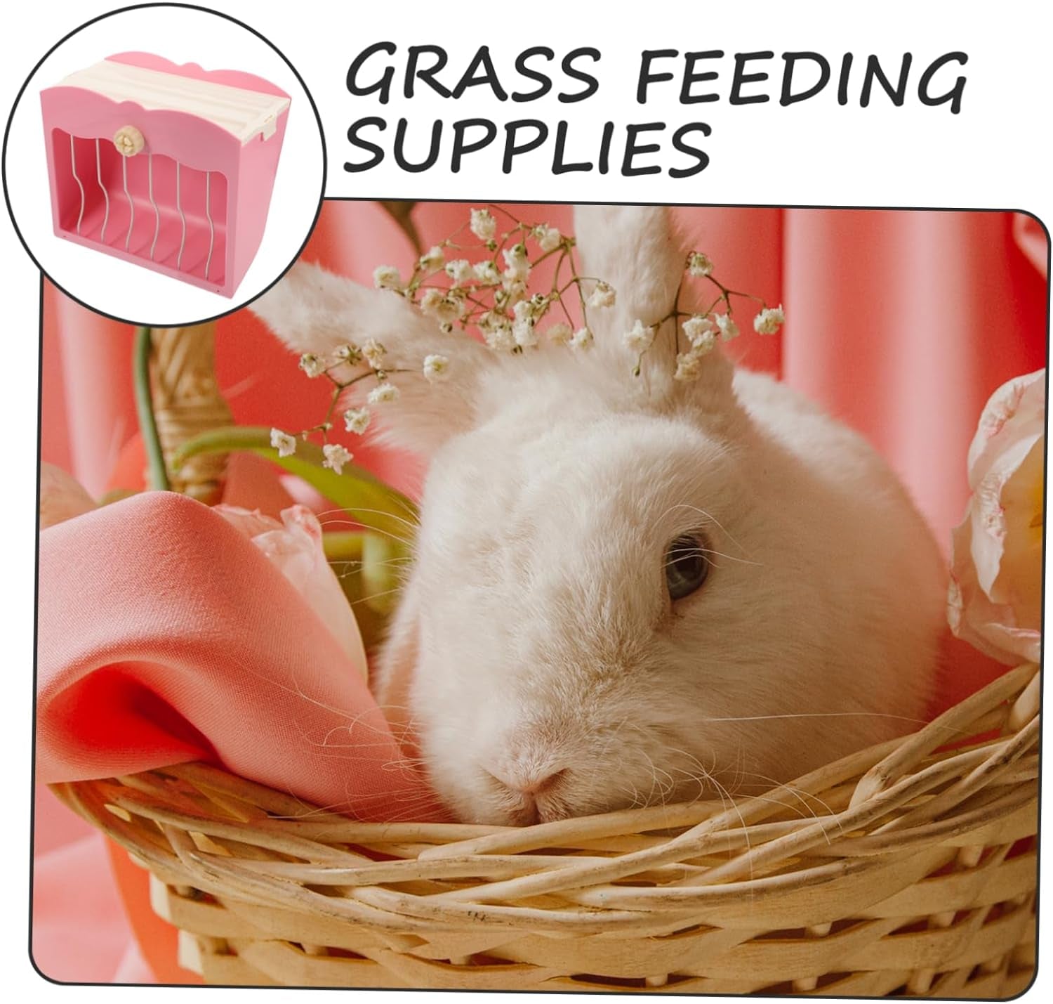 Yardwe Rabbit Grass Stand Pets Feeder Small Pet Supply Holder Pet Cage Supply Guinea Pig Food Dispenser Feeder Rabbit Feeder Racks Bunny Container Rabbit Racks Rabbit Cage Dispenser