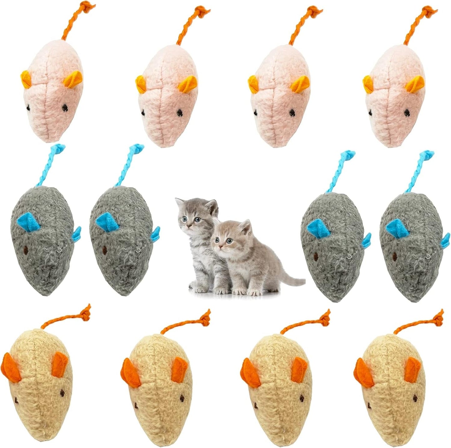 12PCS Interactive Cat Toy Cat Mouse Toys Fake Mouse Toy for Cats Catnip Toys for Indoor Cats - Mouse Cat Toy