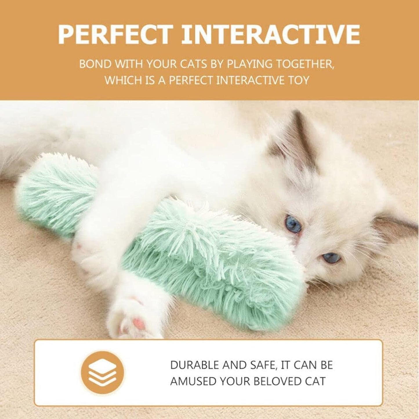 3 Pack Cat Kicker Toys,11" Long Soft Plush Cat Toys Interactive Toy, Cat Pillows Toys with Sound Paper, Catnip Toys for Kitty Chewing Training Interactive