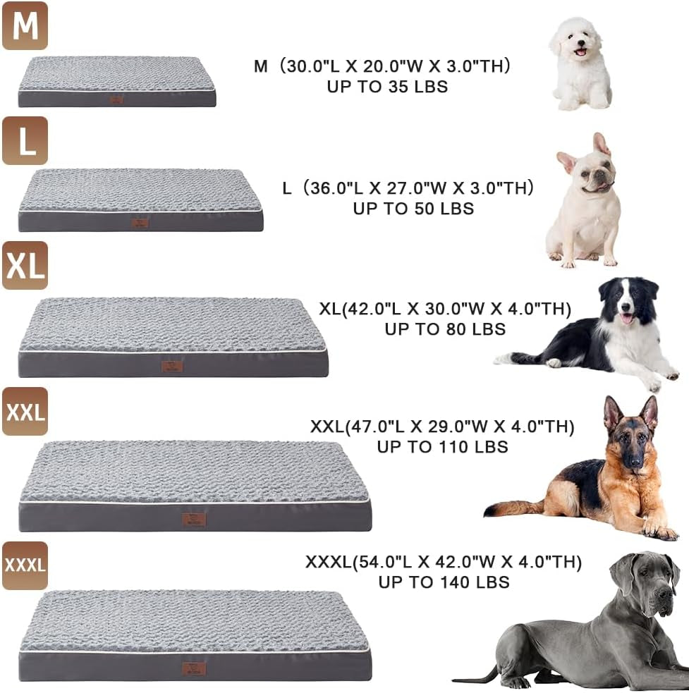 Dog Bed Medium Size Dog, Orthopedic Medium Dog Bed with Supportive Egg Crate Foam and Removable Waterproof Cover, Washable Pet Bed with Nonskid Bottom-30.0" L X 20.0" W X 3.0" Th