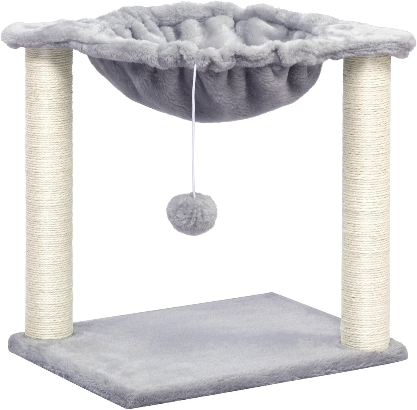 HOOBRO Cat Tree, Small Kittens Tower, 15.7 X 11.8 X 16.5 Inches, Hammock with Sisal Scratching Posts, Pet House Furniture, Light Gray LG08CT03